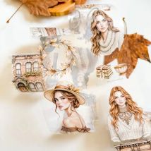 1 Loop Ma.Journaling Studio Vintage Country Fall Frames Girl Washi PET Tape for Card Making DIY Scrapbooking Decorative Sticker