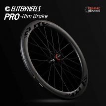 ELITEWHEELS PRO 700c ruedas de carbono para carretera R10 rodamiento cerámico o cubo Normal 20-24H cubierta sin cámara para juego de ruedas de ciclismo