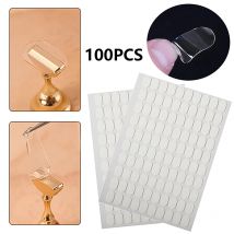 100 Stück doppelseitiges Gelee-Klebeband zum Aufdrücken, Nagelkleber, transparente Aufkleber, Maniküre-Kunst-Display-Ständer, Salon-Übungen, zeigt