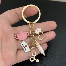 Nowy projekt brelok lekarz narzędzie medyczne stetoskop strzykawka maska ​​na twarz breloczek pielęgniarka prezent medyczny brelok na pamiątkę