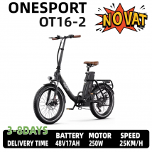 Bicicletta Elettrica ONESPORT OT16-2 Edizione Premium per Adulti, Motore 250W, Batteria 48V 17Ah, Pneumatici da 20 Pollici, Freni a Disco Meccanici