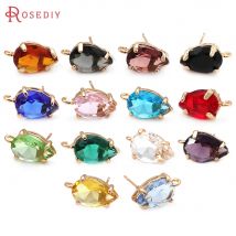 10PCS 18K Gold Farbe Messing Glas Tropfen Ohrstecker Pins Ohrringe Damen Ohrringe Diy Zubehör Rosediy offiziell-Website