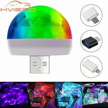 Auto USB DJ RGB Mini Bunte Musik Sound LED Urlaub Party Auto Nacht Atmosphäre Lampen Willkommen 5V Ball Laser lichter Dekoration