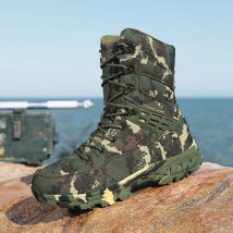 LiXingMing Wanderschuhe Herren High-Top Outdoor Camping Sneakers rutschfeste Anti Splash Water Lace-up Jagd Trekking Kletterstiefel