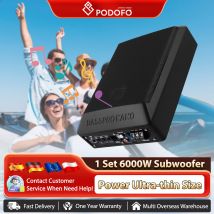 Podofo 600W Aktywny Subwoofer Samochodowy Pod Siedzenie Wąski Subwoofer AMP Super Bass Wzmacniacz Samochodowy Subwoofery