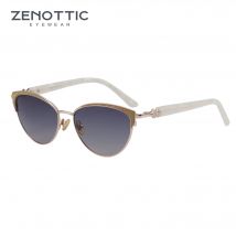 ZENOTTIC Design Metall & Acetat UV400 Schutz Sonnenbrille Mode Frauen Cat Eye Polarisierte Sonnenbrille Weibliche Shades