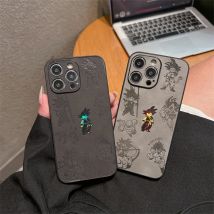 Cute Anime Dragon Ball Laser Retro Leather Case For Apple iPhone 16 15 14 13 12 11 Pro Max Plus Silicone Camera Protection Cover