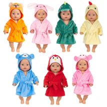 Doll Clothes Bathrobe Set Pajamas For 18Inch/45Cm American Doll Girls New Reborn Baby Doll Accessories Sleep Wear Birthday Gifts