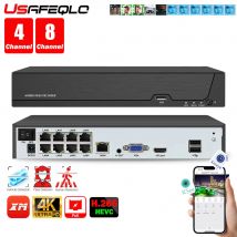 Rilevazione facciale H.265 8ch * 4K 4ch/8ch PoE Videoregistratore di rete Sorveglianza PoE NVR 4/8 canali per telecamera IP HD 8MP 5MP