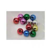 100 Mixed Metallic Color Acrylic Round Beads 10mm Christmas Beads