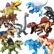 Jurajskie dinozaury klocki Indominus Rex DIY duży rozmiar Tyrannosaurus Action Figure modele zabawki dla dzieci zwierzęta prezenty