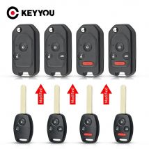KEYYOU 2/3/4 Tasten Geändert Filp Remote Key Shell Fall Für Honda Fit CRV Civic Insight Ridgeline HRV Jazz ACCORD