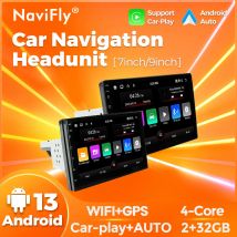 NaviFly Android 13 1DIN 7inch 9inch Auto Radio Für Universal Navigation Headunit Carplay Auto WIFI GPS Für Nissan Toyota KIA VW
