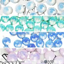 Sapphire Peridot Pink White Opal hot fix crystal strass flat back rhinestones hotfix stone glitters for needlework wedding dress