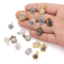 10 pcs Enamel charms antique bronze metal watch pendants fit diy necklace bracelet charms for Jewelry making W80