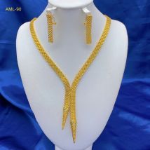 Dubai Designer Halskette Ohrringe Schmuckset für Frauen vergoldet Nigeria indische afrikanische Braut Hochzeit Party Geschenk Schmuck