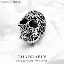 Beads Black Skull King Summer New 925 Sterling Silver Punk Charm Jewelry Accessories Gift For Women & Men