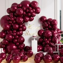100pcs Dark Burgundy Balloon Garland 18'' 12'' 10'' 5'' Different Size Wine Red Latex Balloon Birthday Wedding Baby Shower Anni