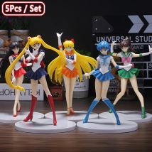 5 pz-set Sailor Moon Anime Figura Mizuno Ami Tsukino Usagi Hino Rei Aino Minako Action Figure Modello Kawaii Doll giocattoli Regalo