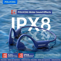 POLVCDG X7 Cuffie a conduzione ossea IPX8 Cuffie aperte Bluetooth 5.3 Nuoto con microfono Impermeabile 32 GB di memoria MP3 2024 nuovo