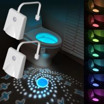 Luci notturne per WC, lampada di proiezione a LED, luce attivata dal movimento, luce notturna illuminata impermeabile a 10 colori per l'arredamento del bagno
