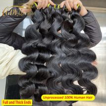 GDYLuxury 100% Unprocessed Human Hair Body Wave Raw Vietnamese Hair Bundles Extensions Double Weft Natural Color 10-30Inch 15A