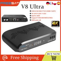 Ricevitore satellitare Freesat V8 Ultra 4K DVB-S/S2/S2X,T/T2/C,ISDB-T,ASTC H.264/H.265 Aggiornamento supporto FunCam WiFi integrato a Mar.s