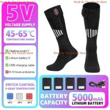 Heated Socks 5000mAh Battery USB Rechargeable Thermal Warmer Ski Heating Socks Winter Outdoor Ski Sports Thermal Insulated Socks