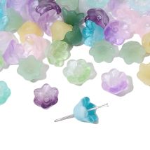 10–20 Stück Glasfarbverlauf-Lautsprecher, Blumenglocke, Orchidee, Blütenknospe DIY handgefertigte Haar-Accessoires, Ohrring-Accessoires, Mater