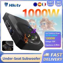 Subwoofer samochodowy Hikity 1000W Slim do montażu pod siedzeniem, odtwarzacz muzyczny do samochodu/ciężarówki z zestawem wzmacniacza i kablem wzmacniacza.