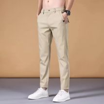 Pantalones informales finos de verano para hombre, pantalón holgado de longitud completa, moda coreana para las cuatro estaciones