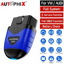 Autophix bluetooth auto diagnose tool für vw audi skoda sitz 12v autos voll system obd2 scanner für iphone, ipad & android