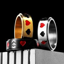 Lucky Poker Fidget Spinner Männer Ringe Edelstahl Punk Luxus Neue In Frauen Schmuck Mode Zubehör Geschenk Großhandel