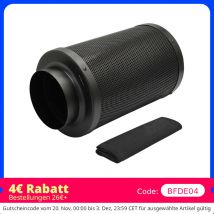 Filtro al carbone nero per aria 15x40 cm, adatto per ventilatori in linea, sistemi idroponica, capannoni in crescita, serre e tende in crescita