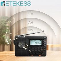 Retekess V115 Radio FM AM SW Przenośne radio AM FM Akumulatorowe radio krótkofalowe Zasilane bateryjnie Nagrywarka USB na prezent