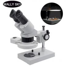 Microscopio Stereo 10X 20X 30X 40X con illuminazione ad anello per strumenti di ispezione PCB microscopi industriali riparazione saldatura