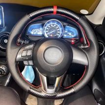 DIY-Lenkradbezug, individuelles Leder, Kohlefaser-Innenraum, passend für Mazda 3 Axela Mazda 6 Atenza Mazda 2 CX-3 CX3 CX-5 CX5