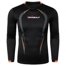T-shirt sportiva da uomo a maniche lunghe Transalp da motociclista da uomo, allenamento per esercizi, traspirante, ad asciugatura rapida