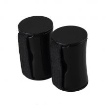 2pcs Plastic Finger Shot Rhythm Sand Shaker Music Ring For Ukulele Guitar Black