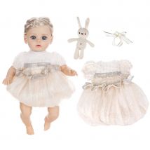 14 Zoll weiche Mädchen Puppe Set 35cm Stoff Körper goldene Zopf Baby puppe einschl ießlich Kleidung und Accessoires bestes Geschenk für Kinder