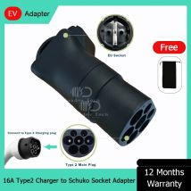 EV-Adapter, 16 A, Typ 2, Ladegerät, Stecker auf Schuko-Buchse, Elektroauto, Mennekes Typ 2 – Schuko/CE