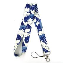 Vintage Kanagawa Hokusai Wave Lanyard Badge ID Mobile Phone Rope Key Lanyard Neck Straps Accessories webbings ribbons