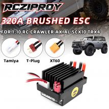 RCZIPROY Verbesserter gebürsteter ESC 5V/2A BEC 320A 2-3S wasserdichter gebürsteter ESC elektrischer Geschwindigkeitsregler für RC1/10 RC-Car-Boot