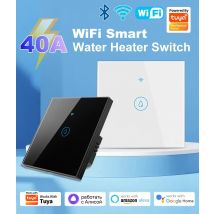 Kompatibel mit Tuya WiFi Warmwasserbereiter-Schalter 40A EU/US Smart Life Warmwasserbereiter Sprachsteuerung über Alexa Google Home mit Timerfunktion