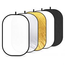 NEEWER Light Reflectors for Photography Portable 5 in 1 Collapsible Multi Disc  Silver, Gold, Black, White Diffuser
