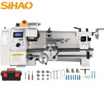Tokarka mini do metalu SIHAO 2250 obr./min, 8x14 cali, precyzyjna tokarka o zmiennej prędkości do obróbki DIY (tokowanie/wiercenie/gwintowanie/frezowanie)