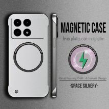 Magnetische Metallmalerei Ultradünne rahmenlose Handyhülle für XIAOMI Poco X6 F6 F5 Pro F3 Wireless Charging Cases Cover