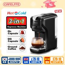 Cafelffe Kapselkaffeemaschine Espressomaschine DG Cappuccino Nes Kapselhersteller Cafeteria Geschenk für Liebhaber, Papa, Mutter, 19 Bar heiß/kalt