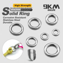 Fishing Solid Ring 20~100Pcs Fishing Lure Connectors Stainless Steel Snap Fishing Accessories Solid Ring Saltwater Tackle Chrome