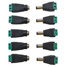 5 par DC 12V męskie złącza żeńskie 2.1*5.5mm adapter wtyczki zasilania gniazda złącze do kolorowego